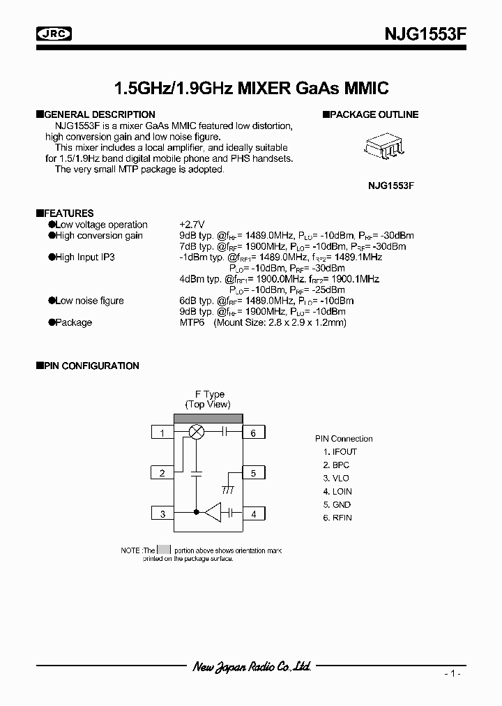 Njg1553f C4 324961 Pdf Datasheet Download Ic On Line