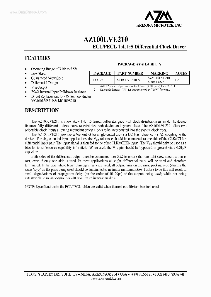 AZ100LVE210_188041.PDF Datasheet