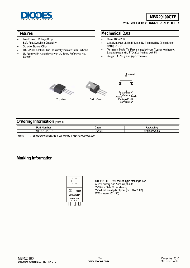 MBR20100CTP_411797.PDF Datasheet