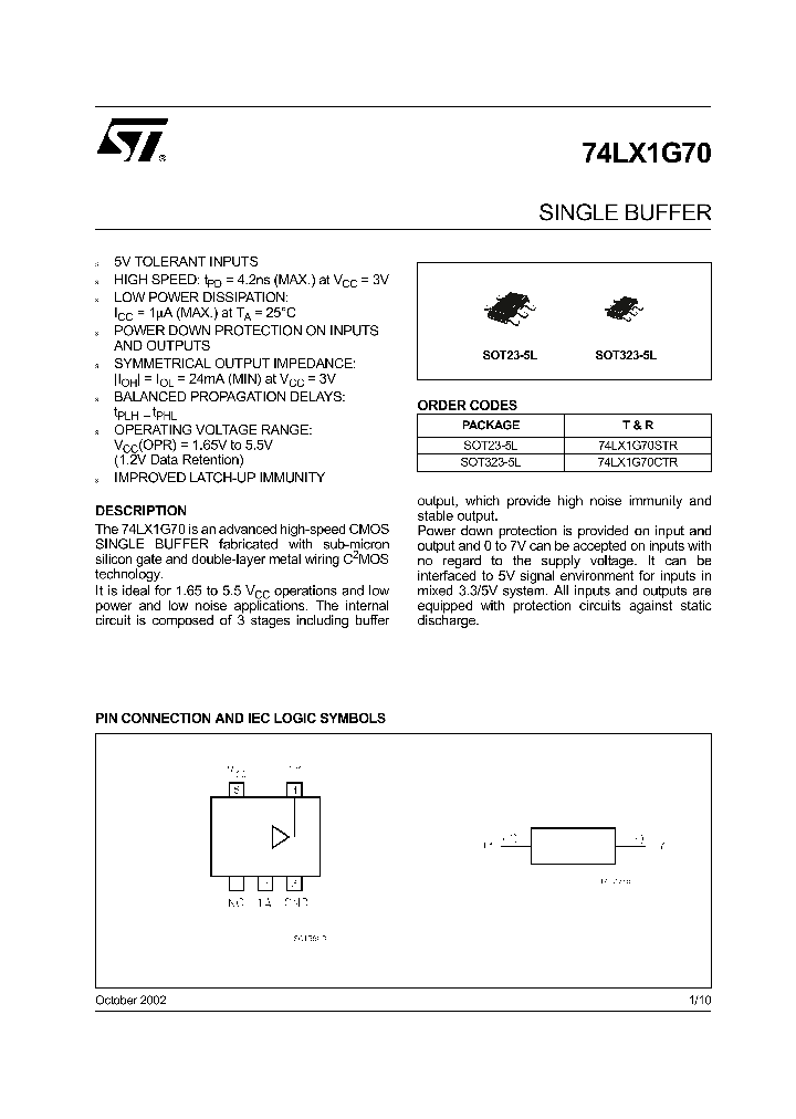 74LX1G70CTR_266152.PDF Datasheet