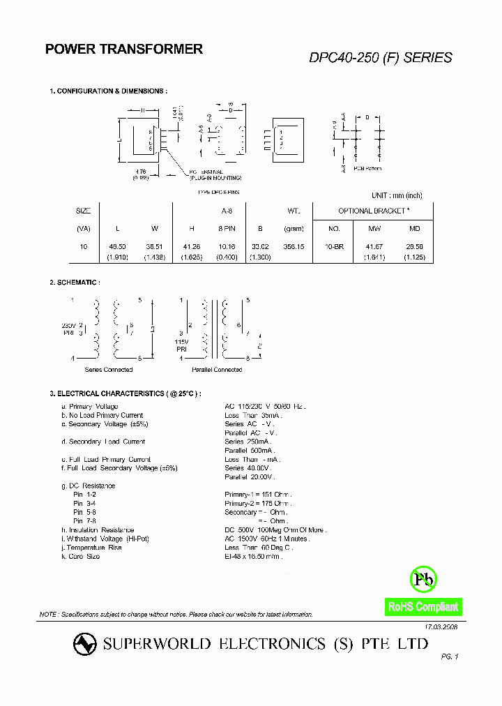 DPC40-250_563191.PDF Datasheet
