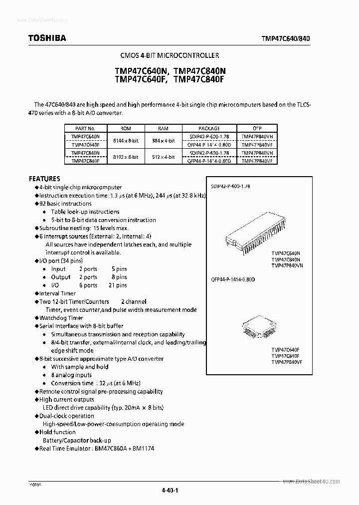 TMP47C640N_245767.PDF Datasheet