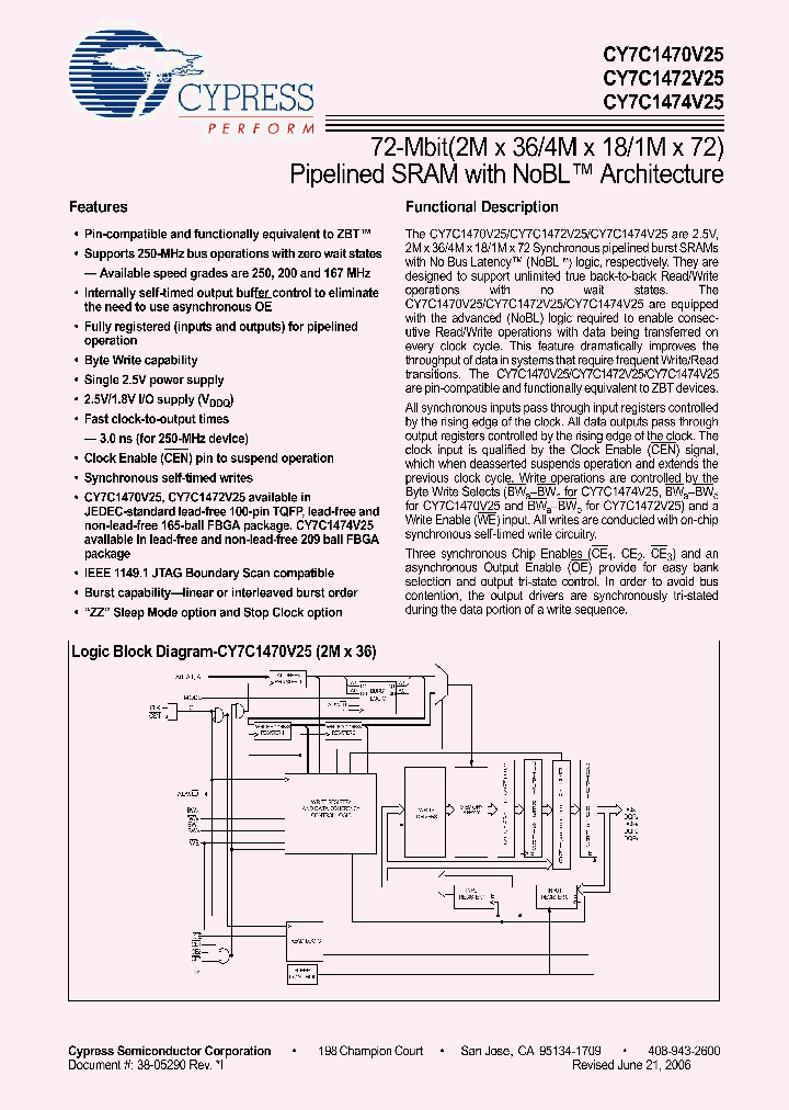 CY7C1470V25_374111.PDF Datasheet