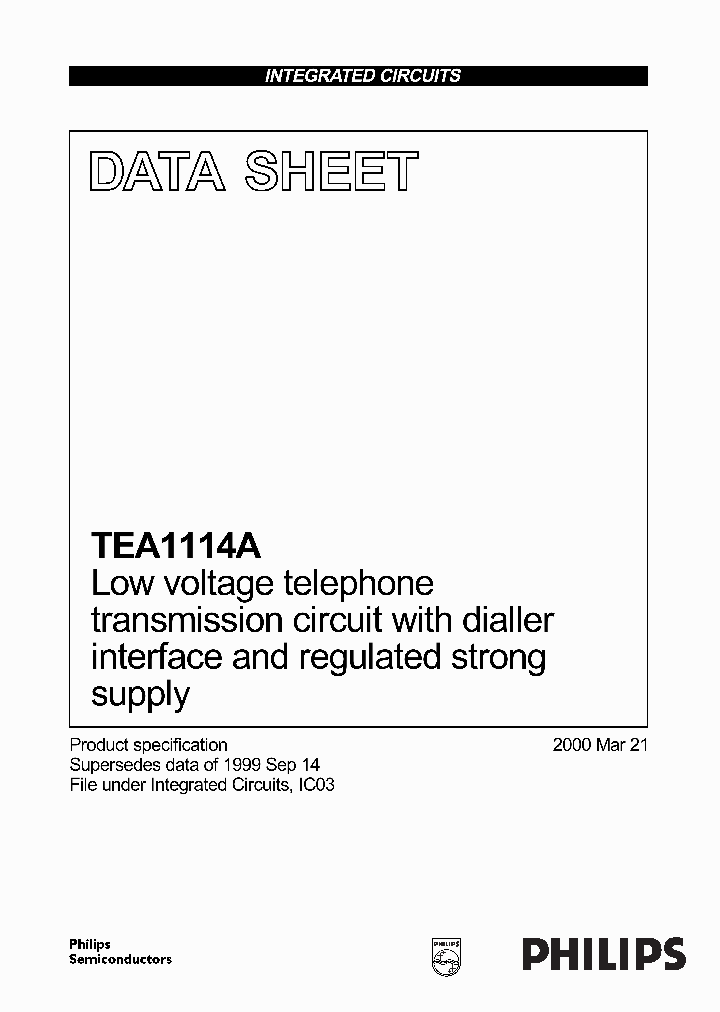 TEA1114A_737327.PDF Datasheet