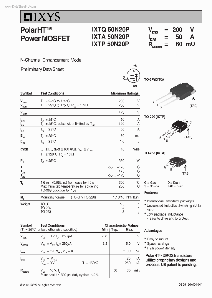 IXTP50N20P_333247.PDF Datasheet