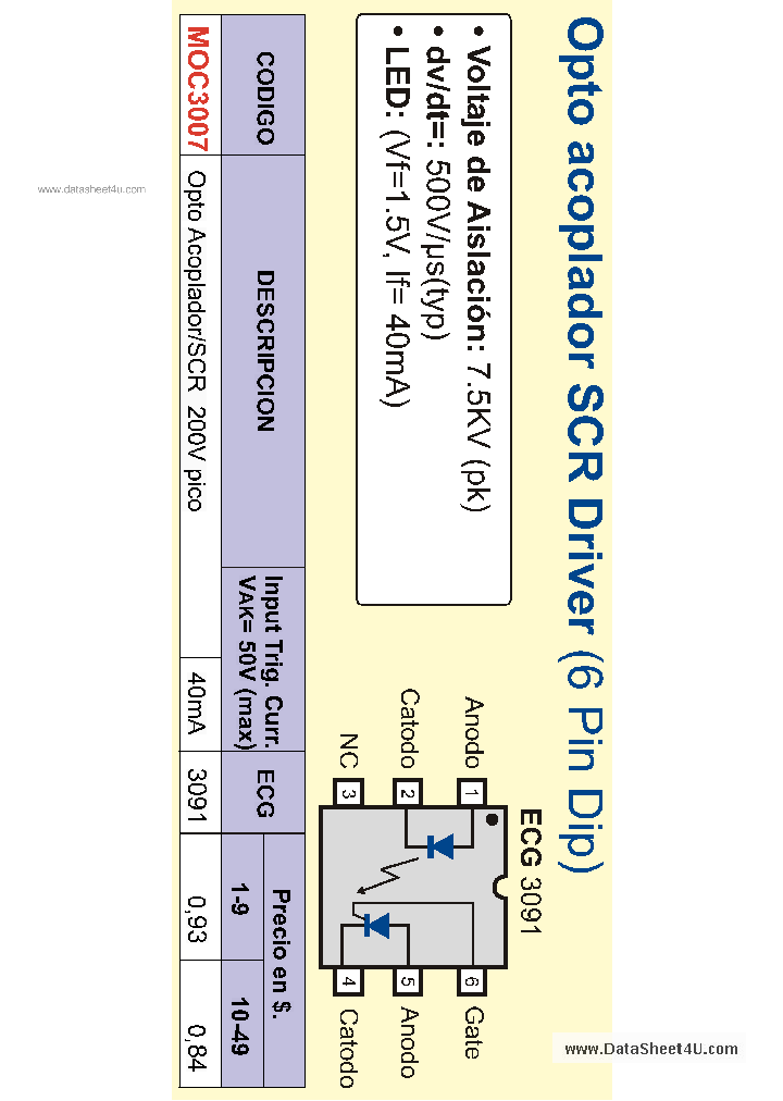 MOC3007_385533.PDF Datasheet