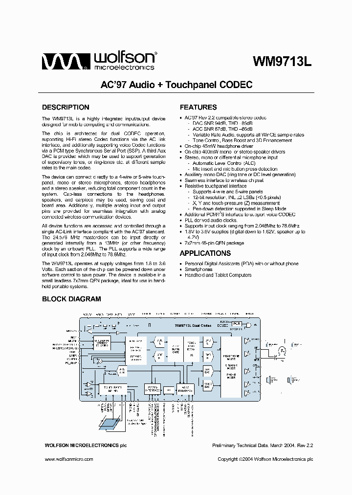 WM9713LGEFLRV_797647.PDF Datasheet