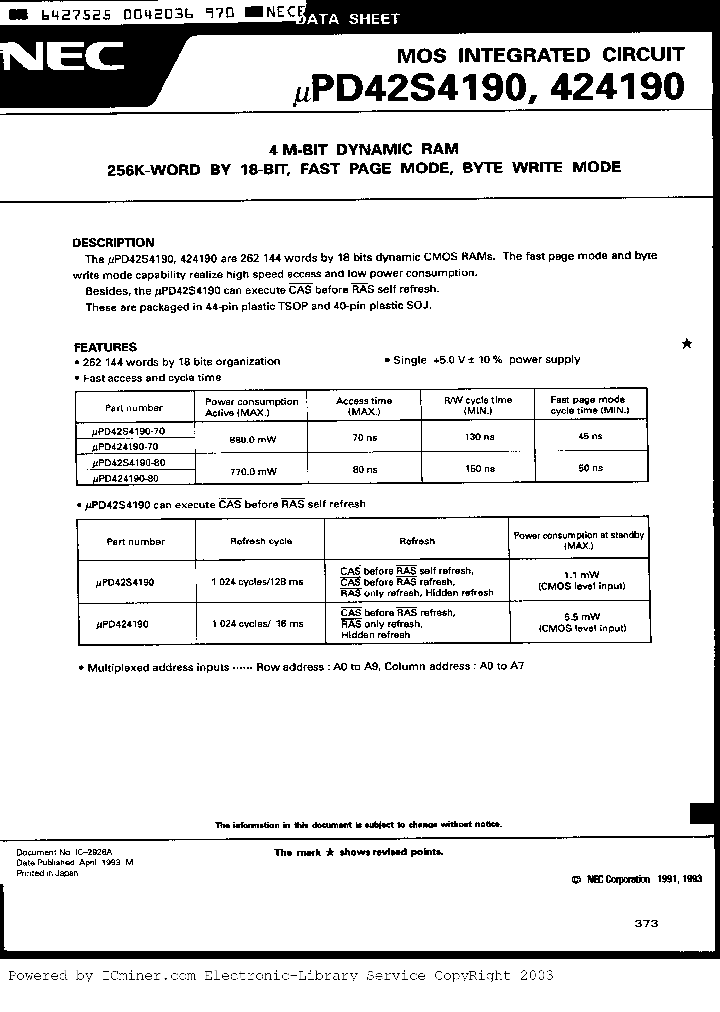 UPD424190LE-80_482680.PDF Datasheet