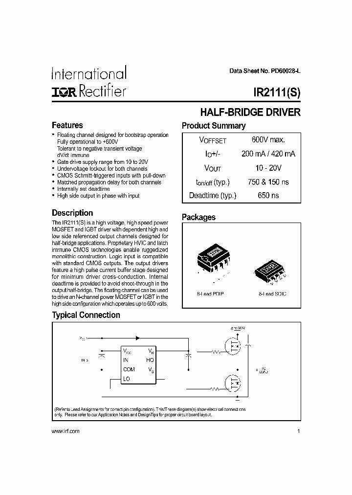 IR2111_474345.PDF Datasheet