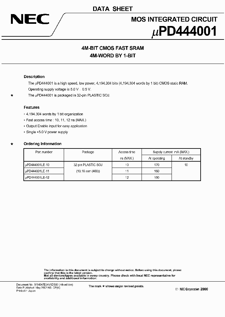 UPD444001LE-10_482004.PDF Datasheet