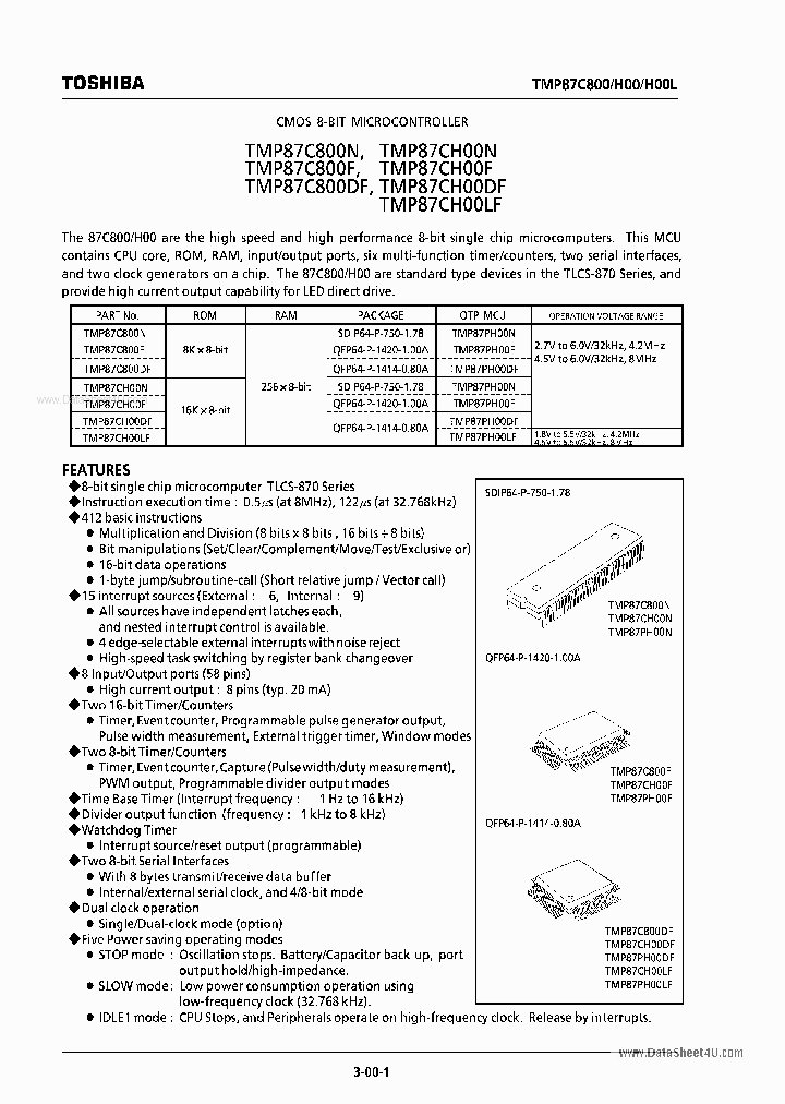 TMP87CH00DF_543257.PDF Datasheet