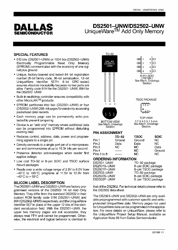 DS2501-UNW_601972.PDF Datasheet