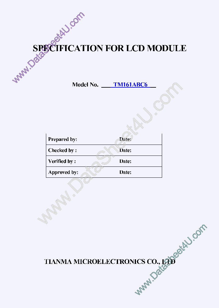 TM161ABC6SPEC_558127.PDF Datasheet