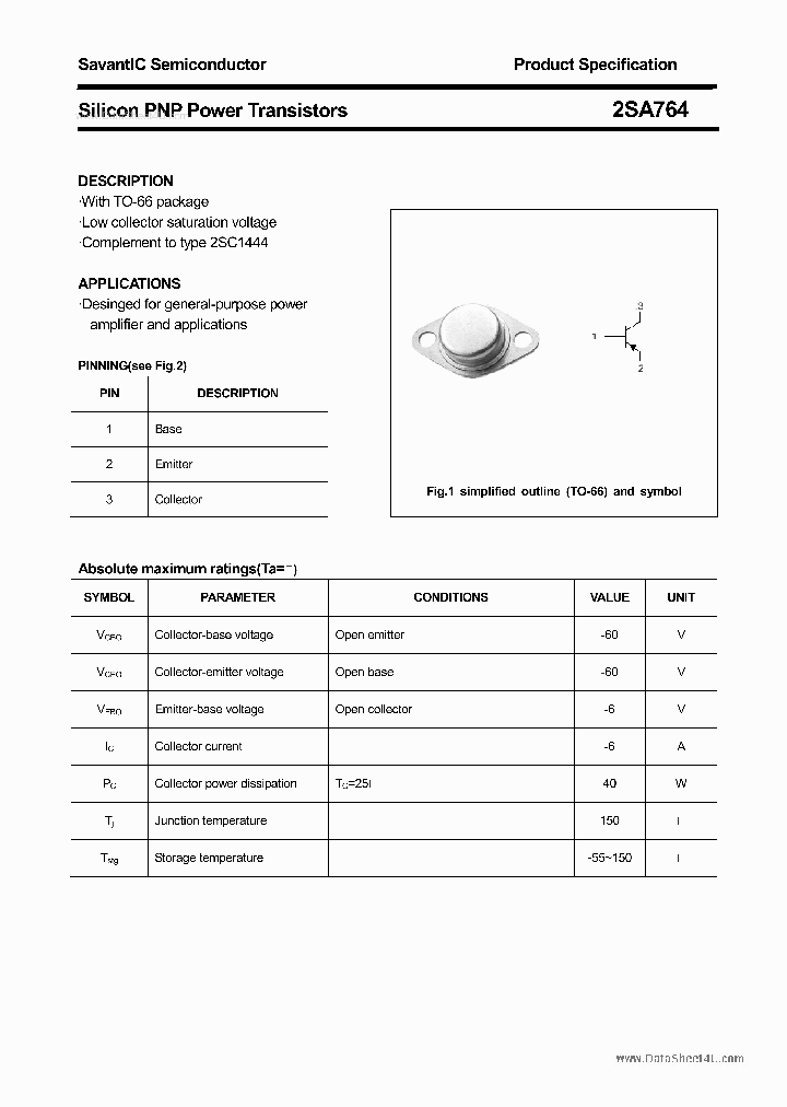 2SA764_641585.PDF Datasheet