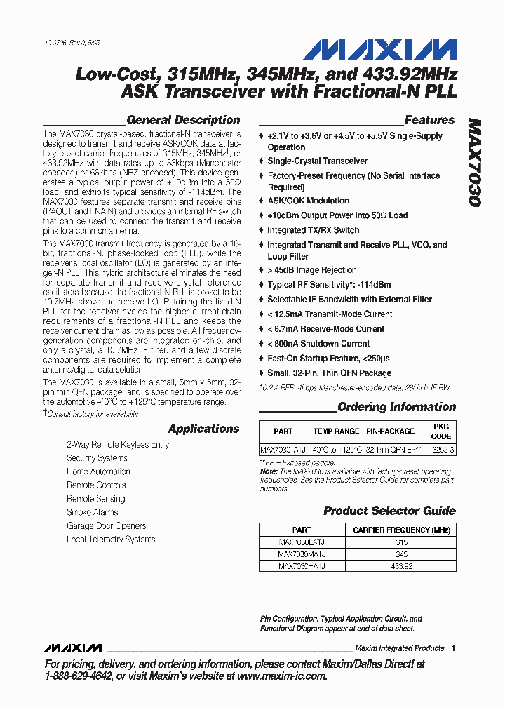 MAX7030_907699.PDF Datasheet