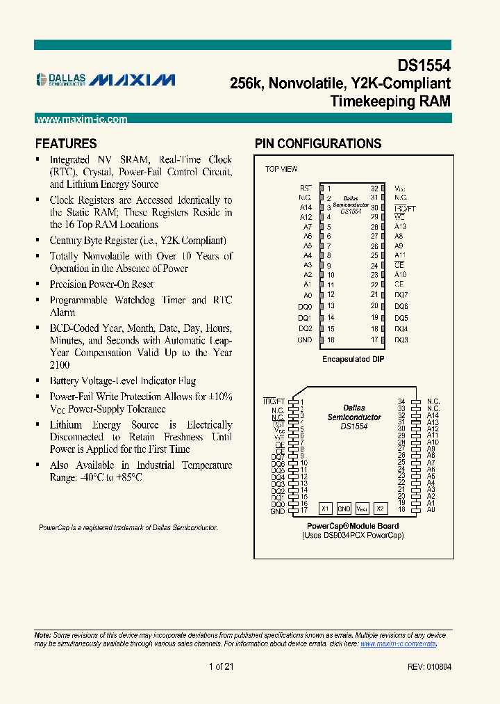 DS1554_955553.PDF Datasheet