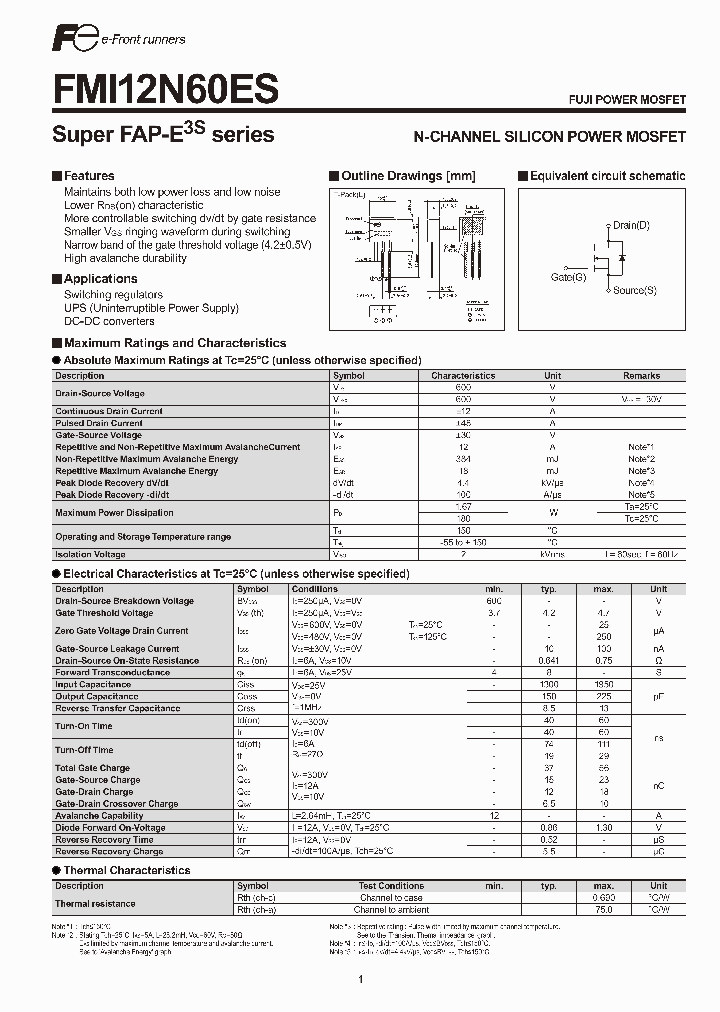 FMI12N60ES_1100427.PDF Datasheet