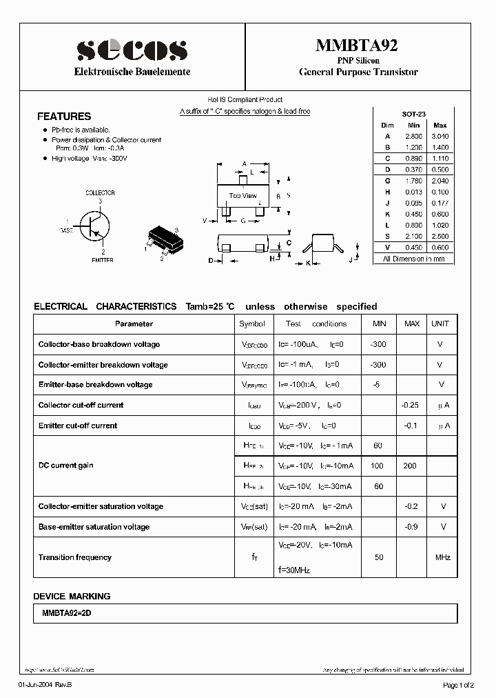 MMBTA92_1100951.PDF Datasheet