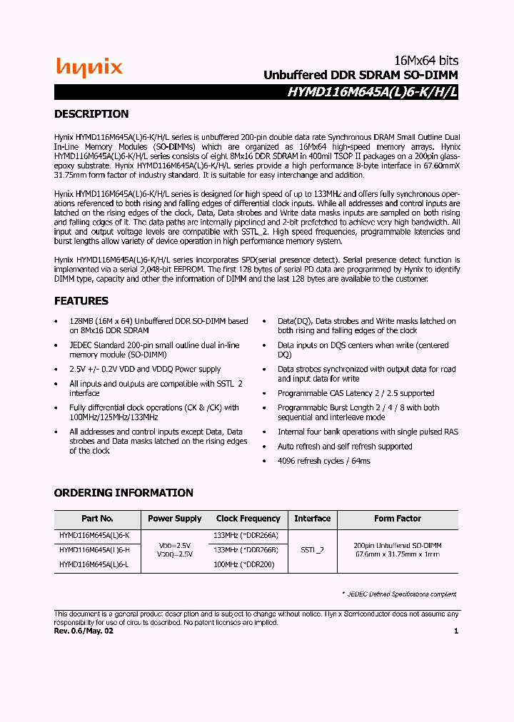 HYMD116M645AL6-K_682940.PDF Datasheet