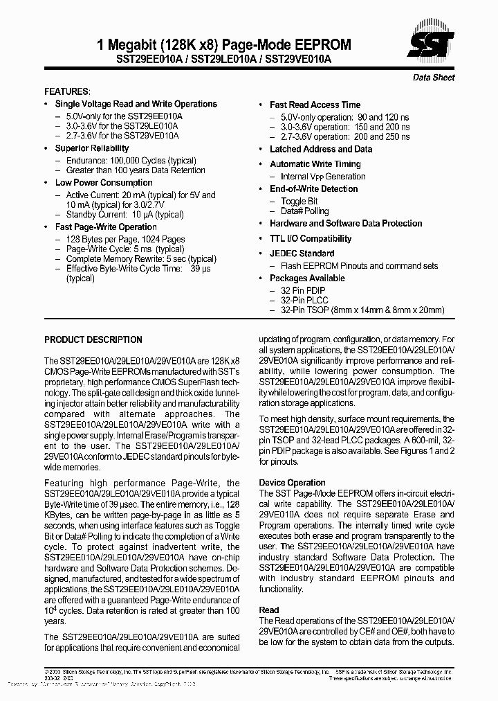SST29EE010A-90-4C-PH_684784.PDF Datasheet