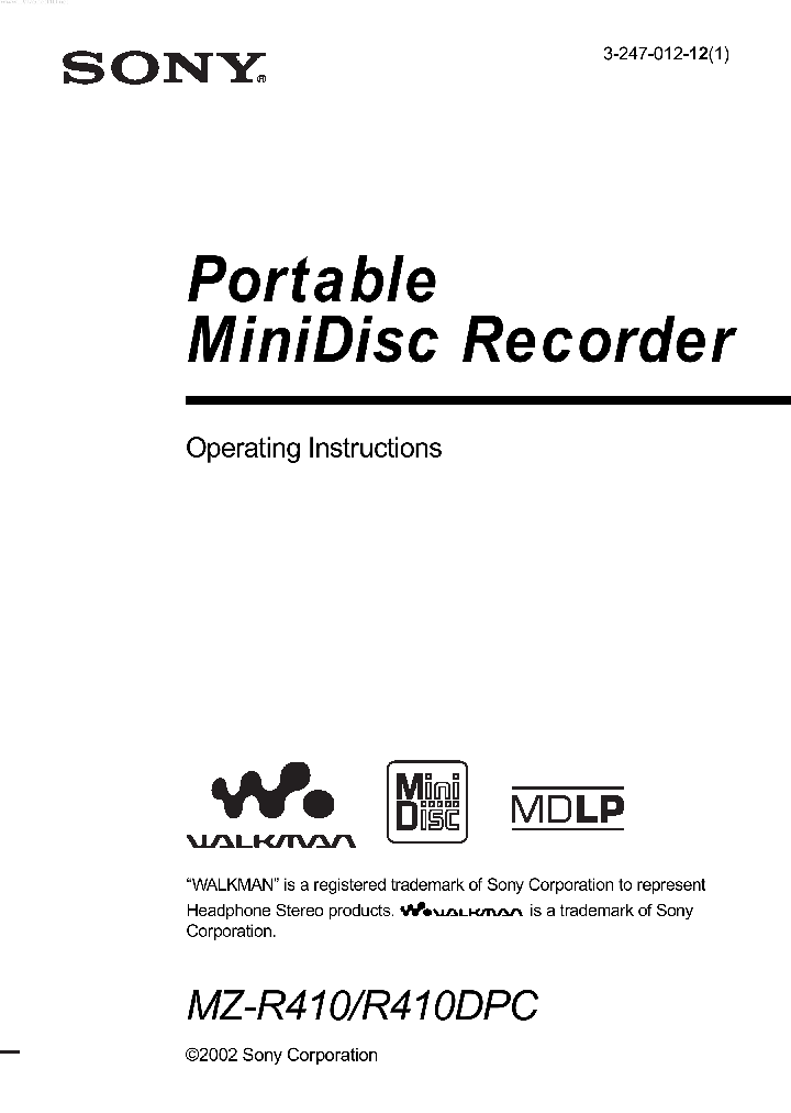 MZ-R410DPC_803499.PDF Datasheet