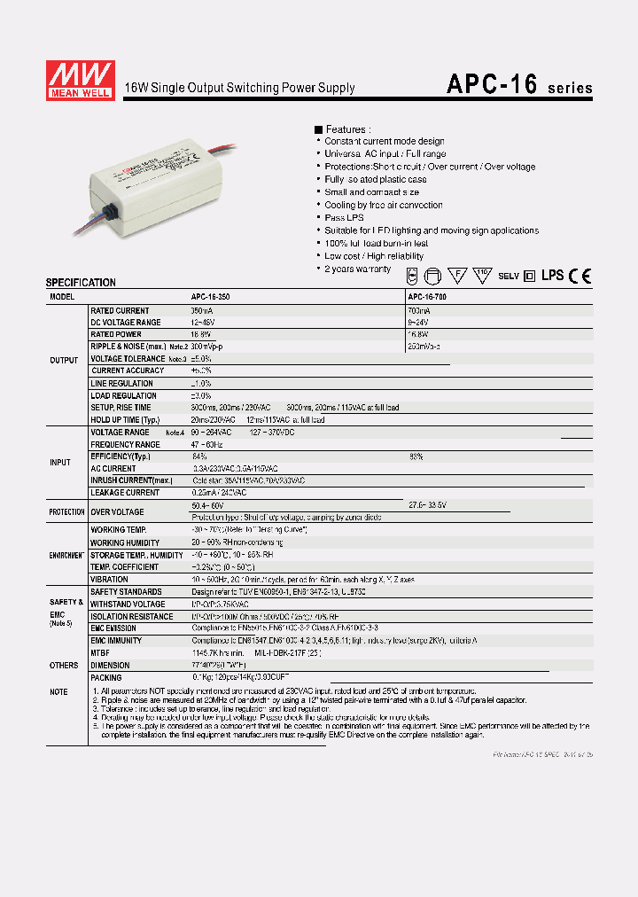 APC-16-350_1126822.PDF Datasheet