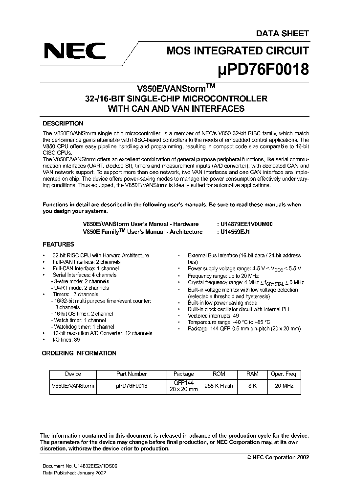 UPD76F0018_825546.PDF Datasheet