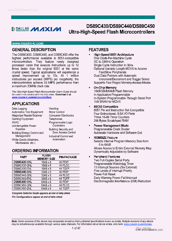 89C450_828095.PDF Datasheet