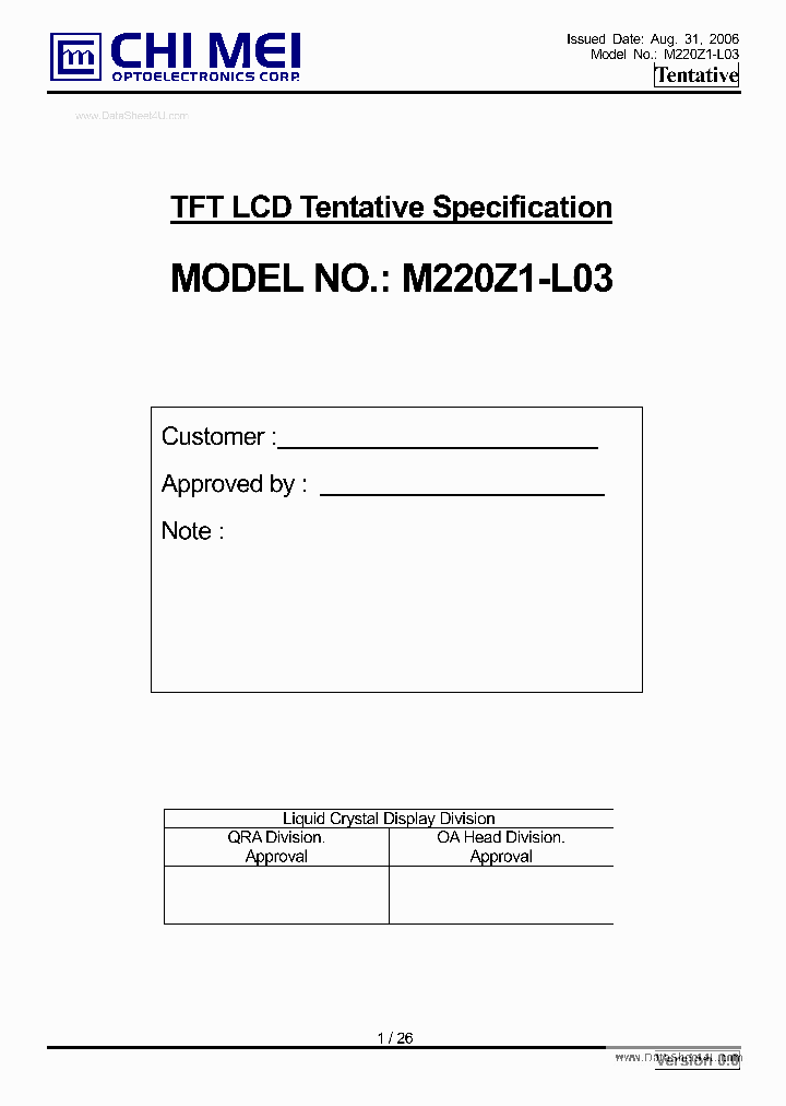 M220Z1-L03_828899.PDF Datasheet