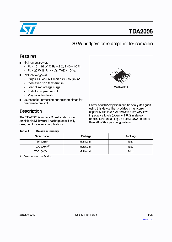 TDA2005R_715232.PDF Datasheet