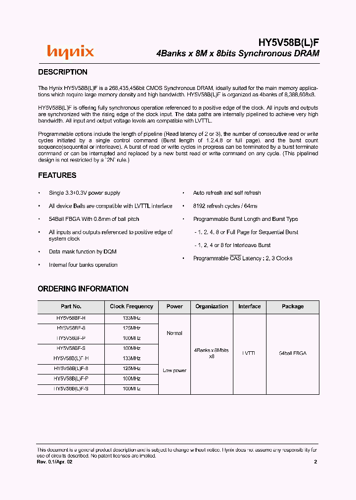 HY5V58BF_716290.PDF Datasheet