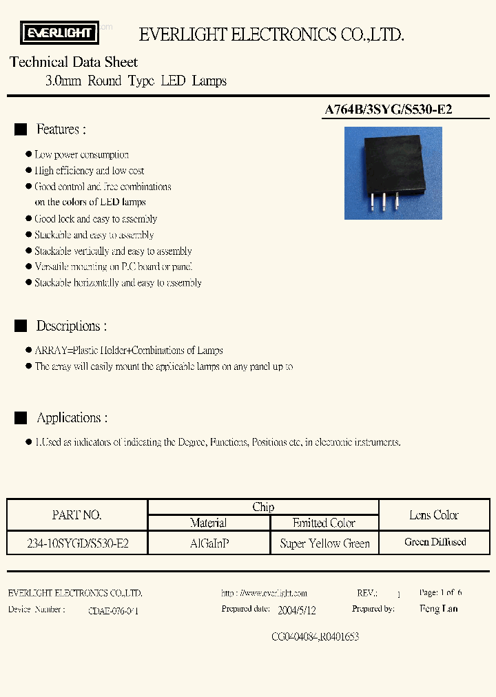 A764B3SYGS530-E2_862794.PDF Datasheet
