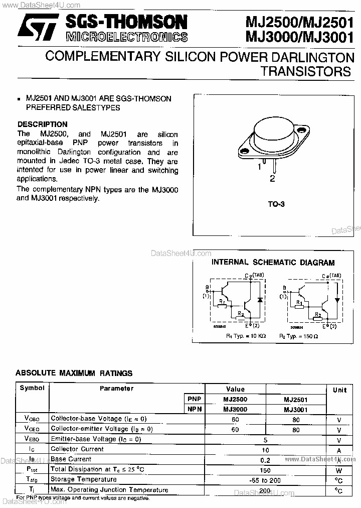 MJ3000_862874.PDF Datasheet