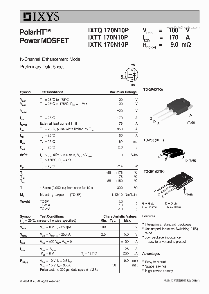 IXTK170N10P_862955.PDF Datasheet