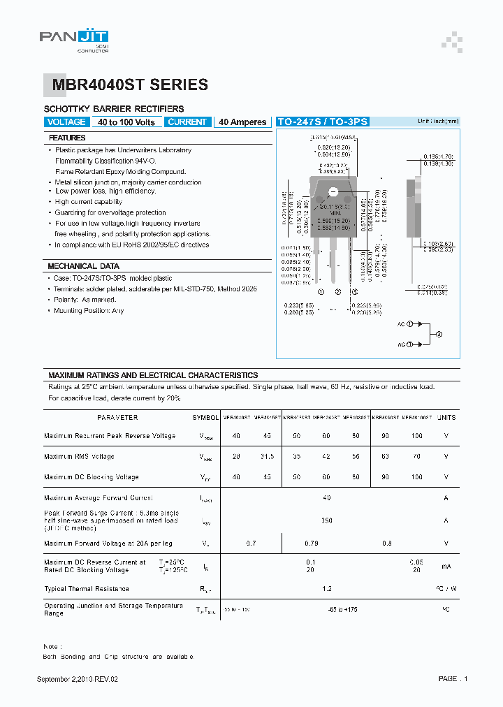 MBR4050ST_1155321.PDF Datasheet