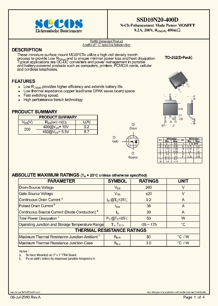 SSD10N20-400D_1191443.PDF Datasheet