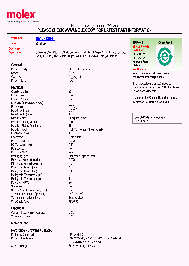 51281-2694_1199483.PDF Datasheet