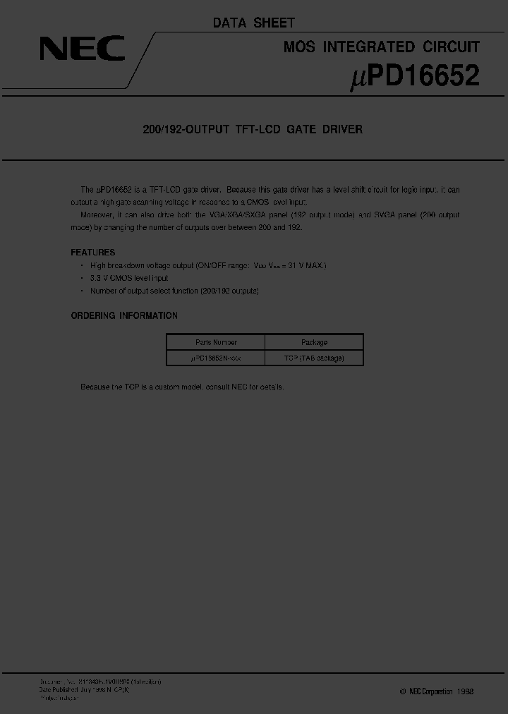 UPD16652N-XXX_736467.PDF Datasheet