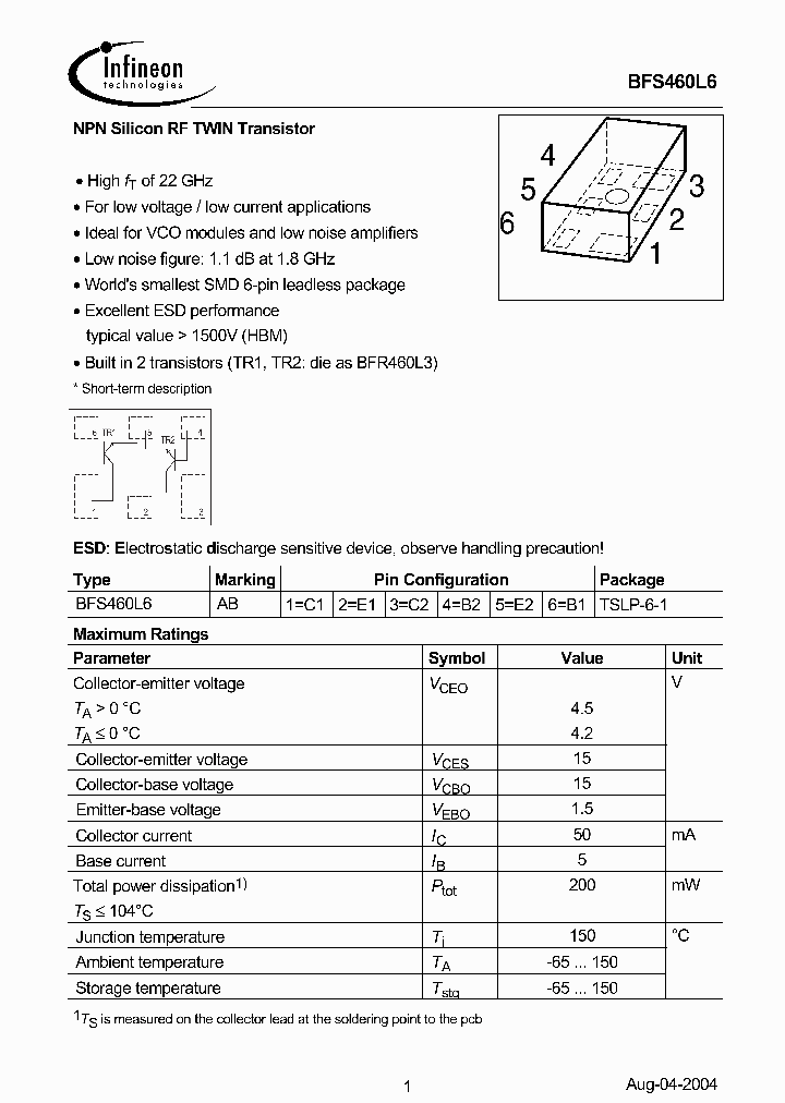 BFS460L6_1245611.PDF Datasheet