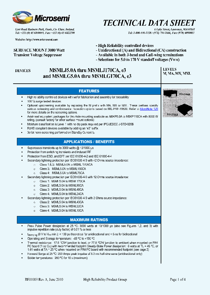 MSMLJ30A_1240066.PDF Datasheet