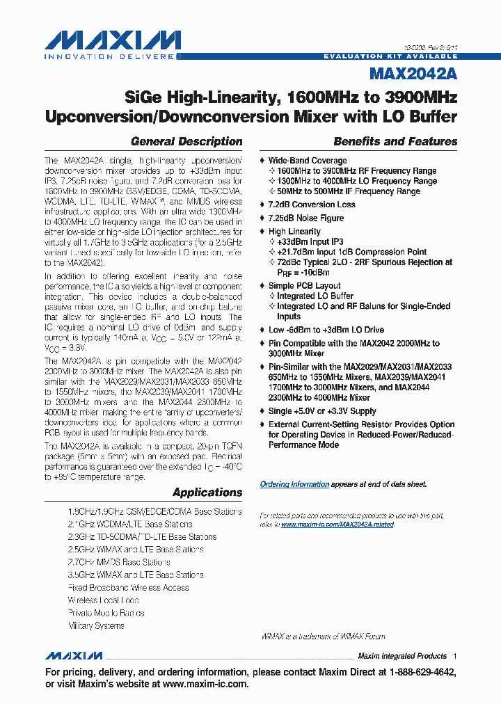 MAX2042AETP_1260605.PDF Datasheet