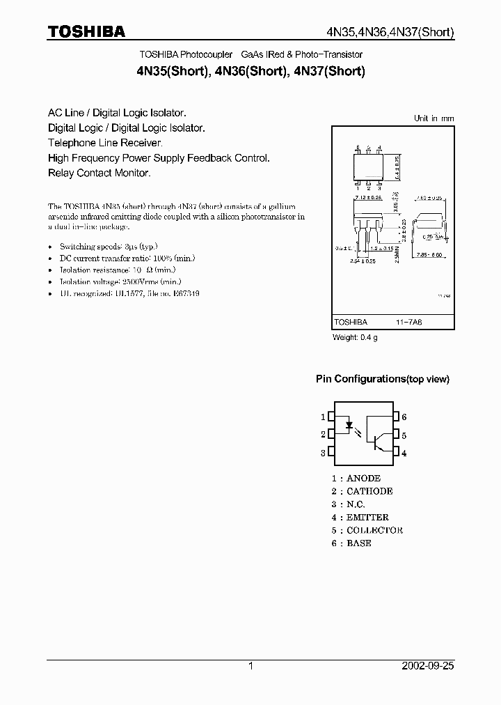 4N36SHORT_1318846.PDF Datasheet