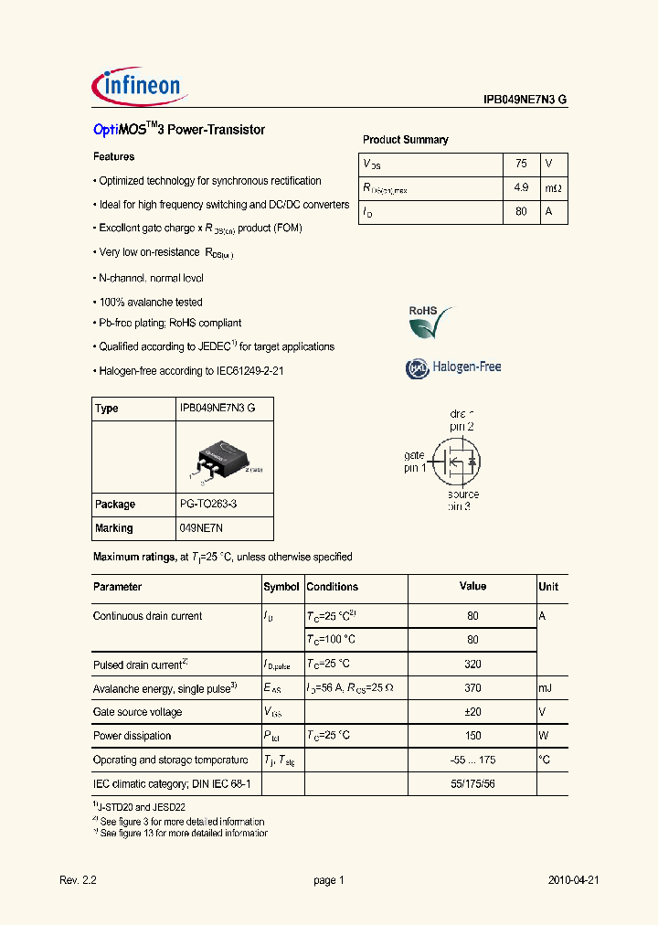 IPB049NE7N3G_1347624.PDF Datasheet