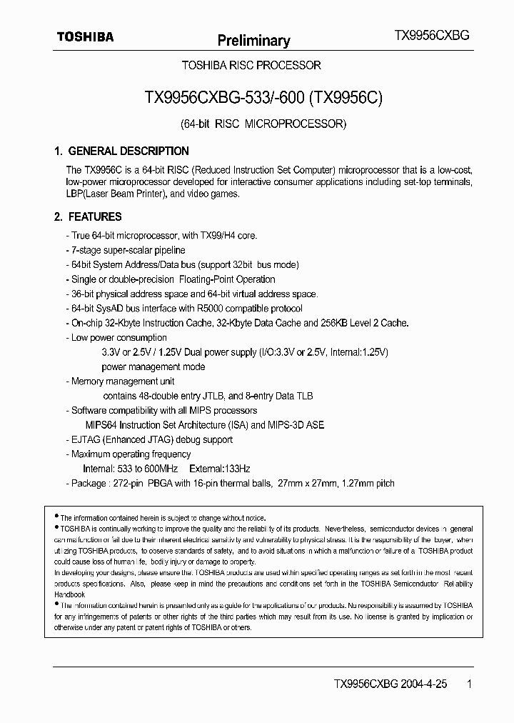 TMPR9956CXBG_1356416.PDF Datasheet