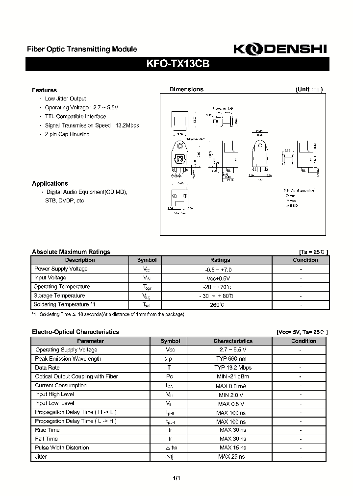 KFO-TX13CB_1360164.PDF Datasheet