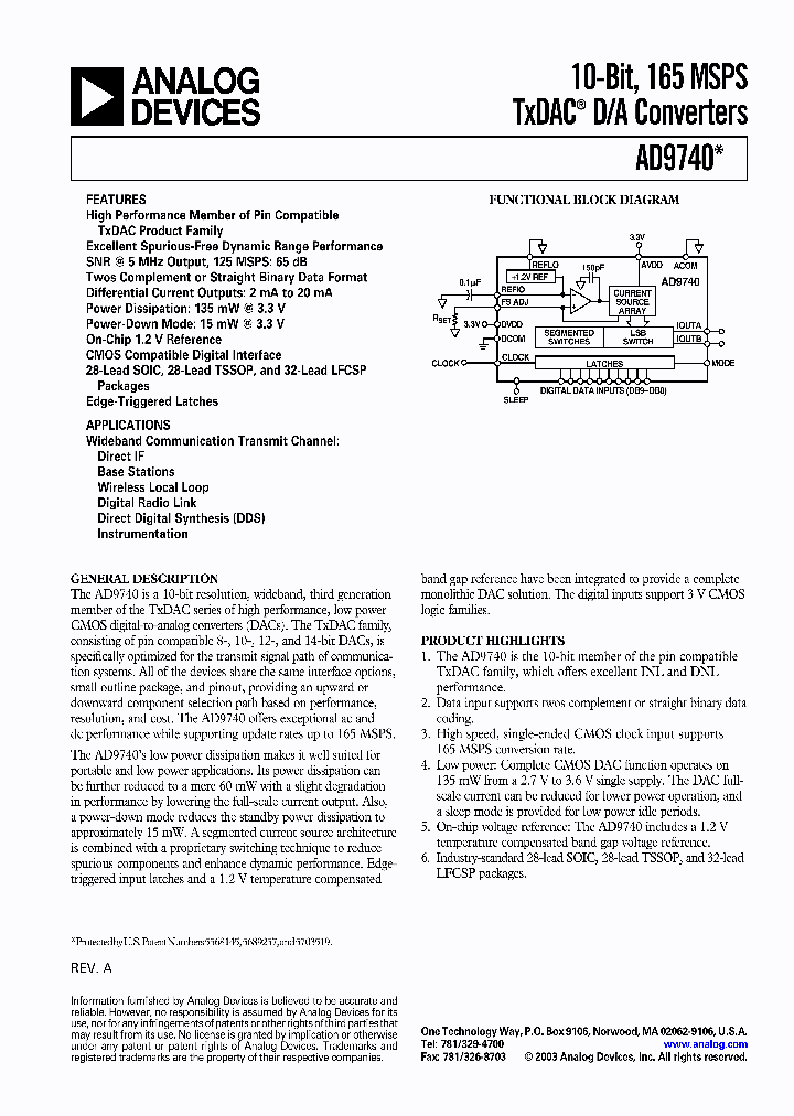 AD9740ACP_1360547.PDF Datasheet