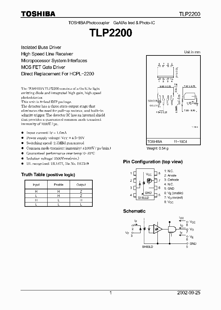 TLP2200_1400956.PDF Datasheet