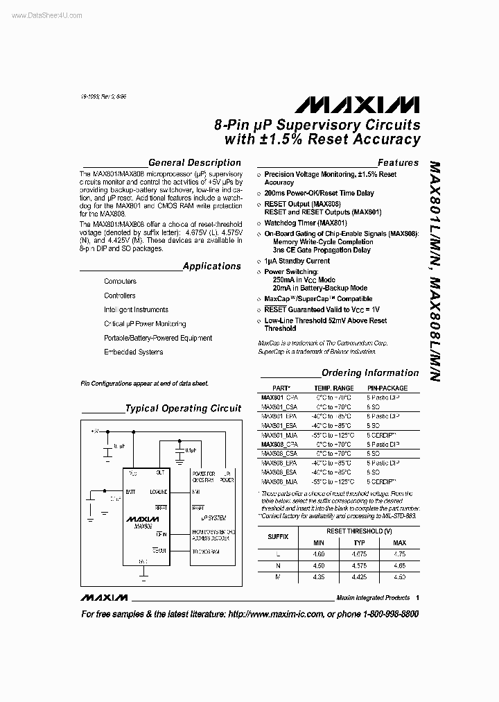 MAX801M_1236207.PDF Datasheet