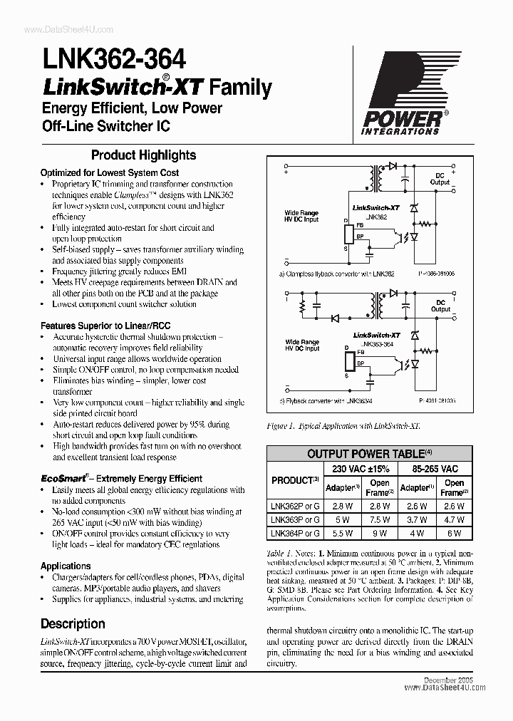 LNK362_1234118.PDF Datasheet