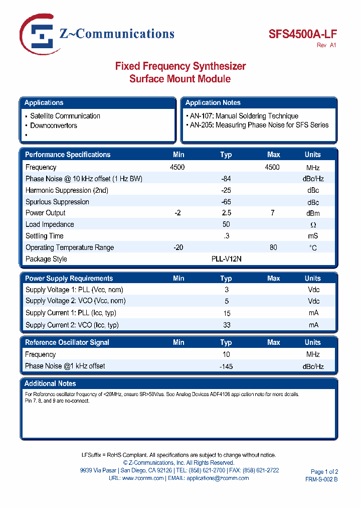 SFS4500A-LF_1408284.PDF Datasheet